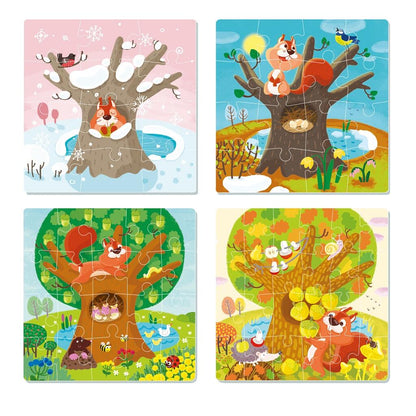 Puzzle 4 in 1 - Anotimpurile (12, 16, 20, 24 piese)