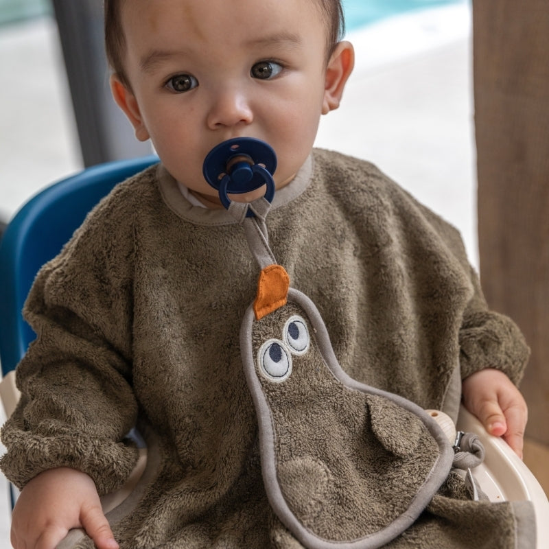 Textil din bambus pentru dentitie cu agatatoare suzeta din lemn Para Hazel Brown 11259 TM-TUTEE-536