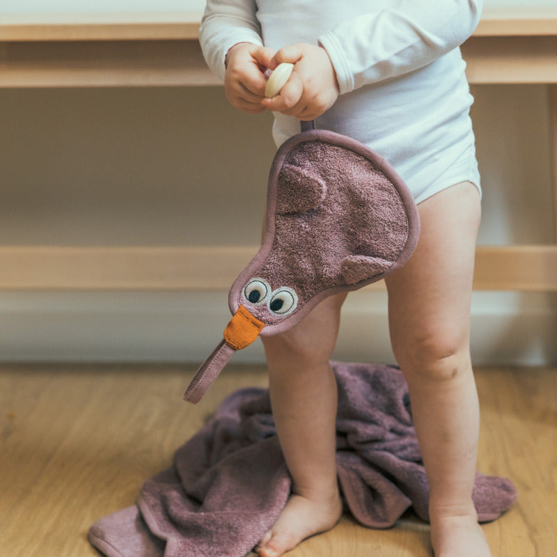 Textil din bambus pentru dentitie cu agatatoare suzeta din lemn Para Hazel Brown 11259 TM-TUTEE-536