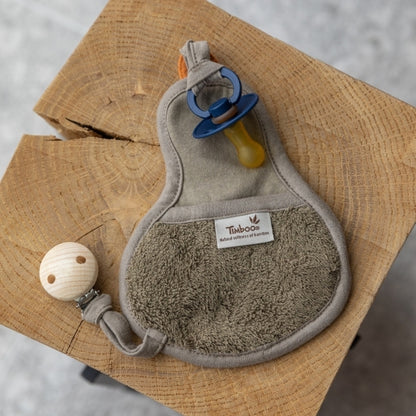 Textil din bambus pentru dentitie cu agatatoare suzeta din lemn Para Misty Rose 11254 TM-TUTEE-531