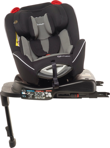 BabyGo - Scaun auto rotativ Fixleg 360 Black, 0-25 kg