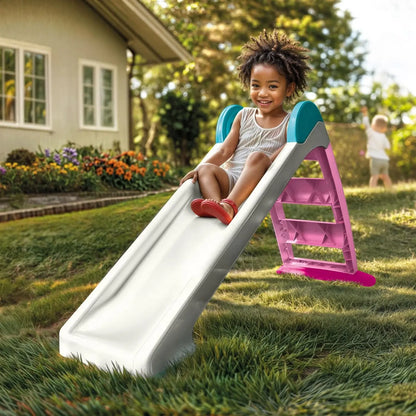 Tobogan pentru copii - Alb& roz