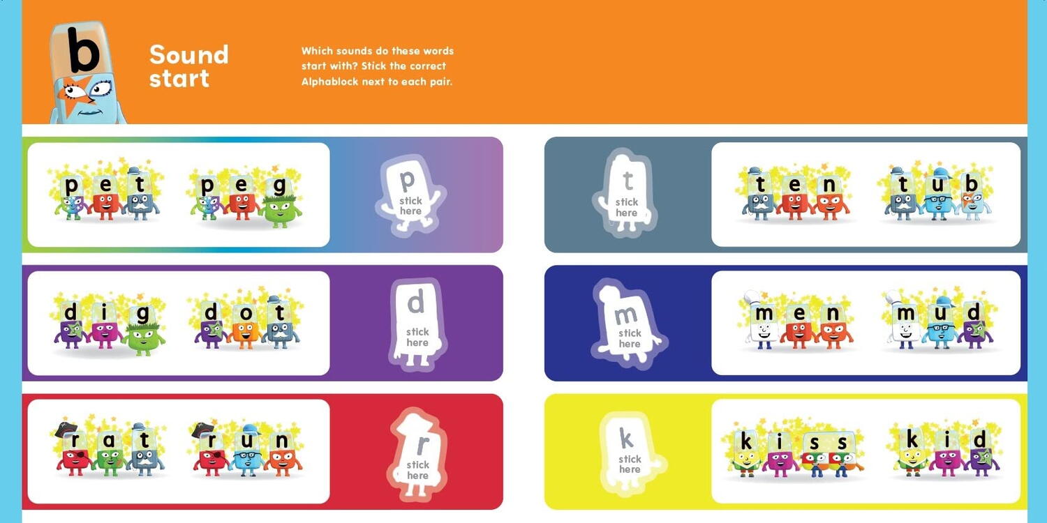 Carticica cu activitati Alphablocks - Lipesc, ma joc & invat