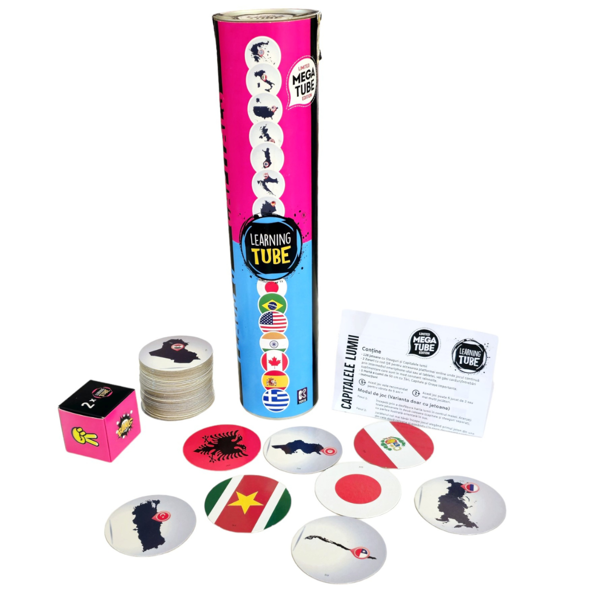 Joc Learning Tube® - Steagurile & Capitalele Lumii