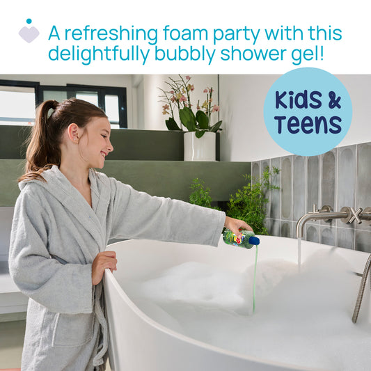 Gel de dus spumant Chicco POP cu aroma de pepene rosu, formula vegana, pentru copii si adolescenti 300 ml