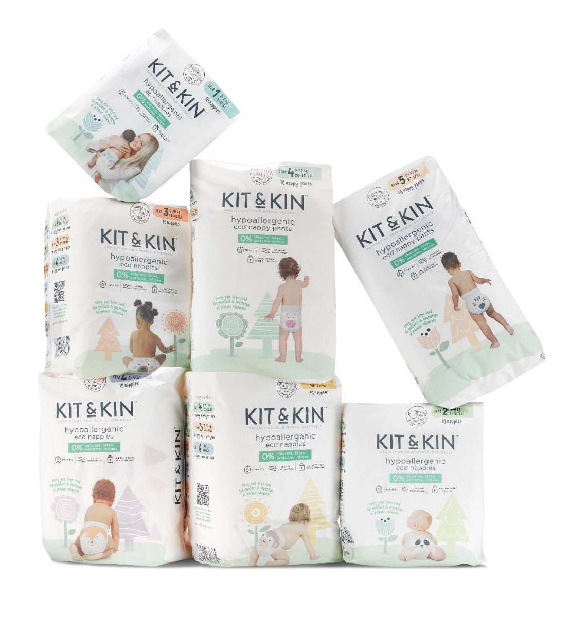 Scutece Hipoalergenice Eco Kit&Kin, Marimea 1, 2-5 kg, 10 buc