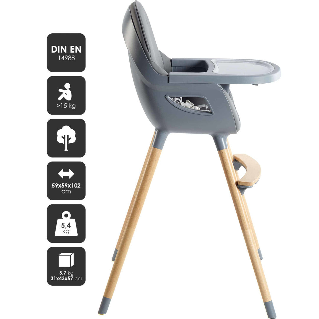 BabyGo - Scaun de masa transformabil Scandi Grey