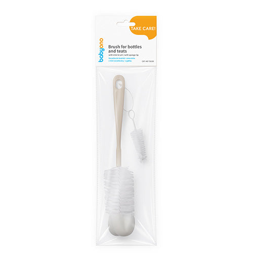 Set 2 perii pentru curatarea biberoanelor si a tetinelor BabyOno 720/03, Gri 0-3 luni