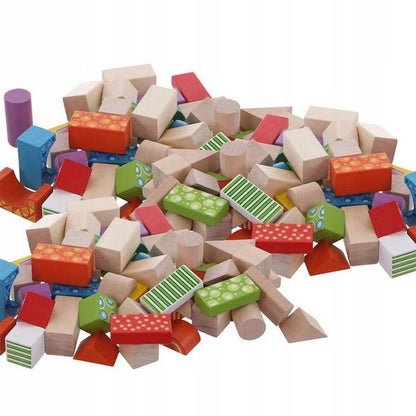 Cuburi din lemn Ecotoys (50 bucati)