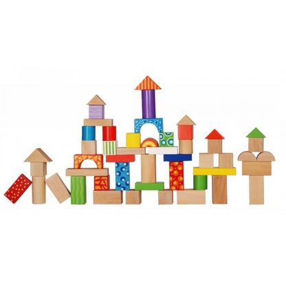 Cuburi din lemn Ecotoys (50 bucati)