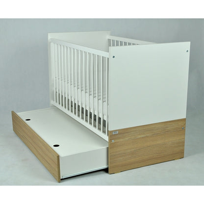 Patut Drewex New York cu sertar - Alb + Saltea Cocos 12 cm