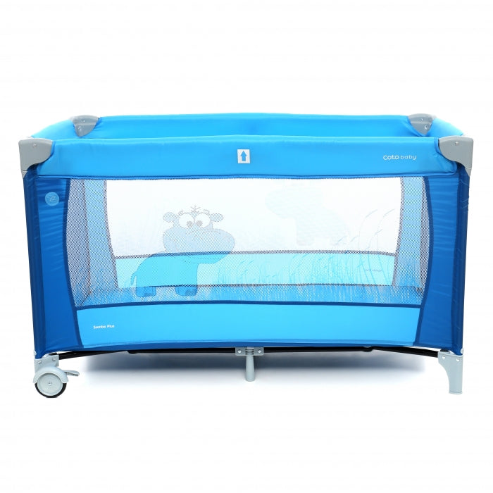 Patut pliabil cu 2 nivele Coto Baby Samba Plus Blue