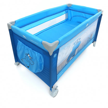 Patut pliabil cu 2 nivele Coto Baby Samba Plus Blue