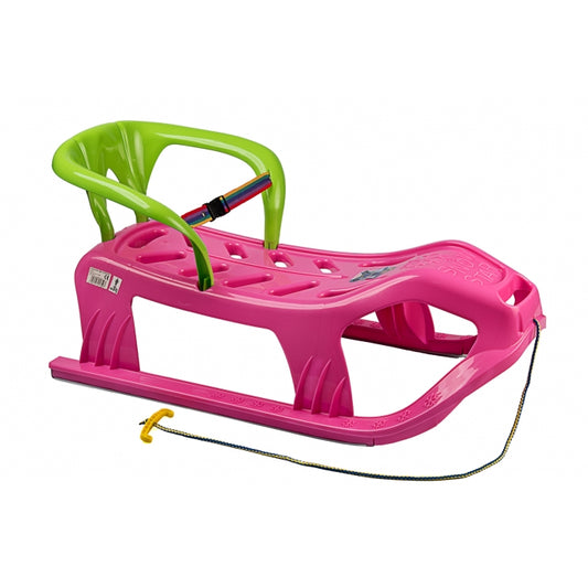 Sanie copii Marmat Snow Star Z cu spatar - Roz - Resigilat