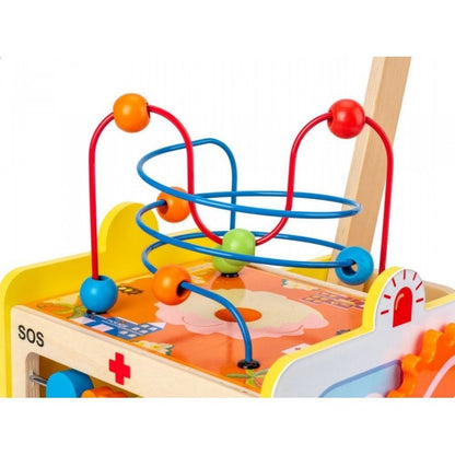 Antemergator educational din lemn ECOTOYS 2 in 1 Ambulanta HM015524