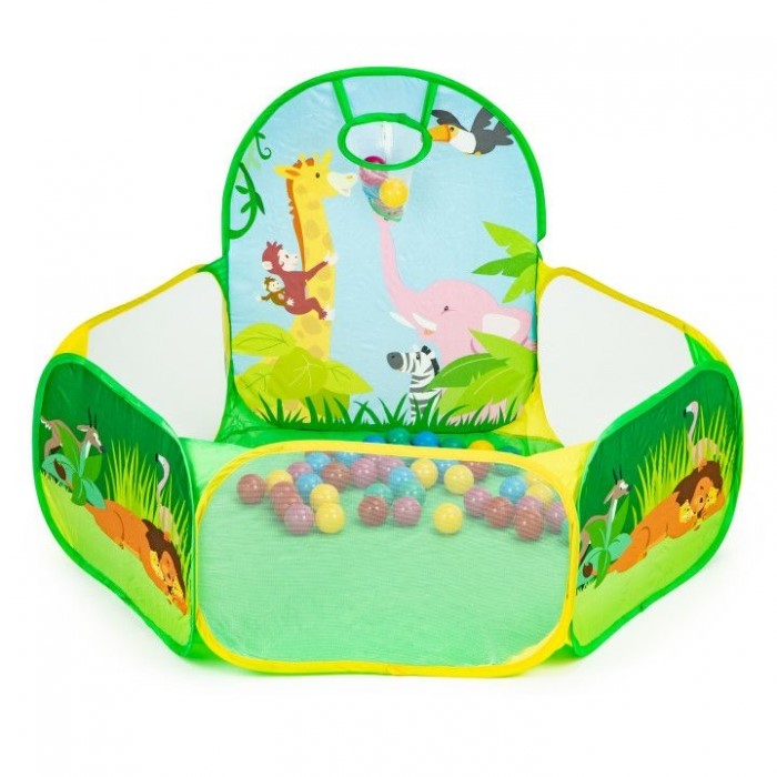 Cort de joaca Jungla cu 50 de bile multicolore Ecotoys 8114