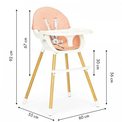 Scaun de masa 2 in 1 Ecotoys HA-004  Roz