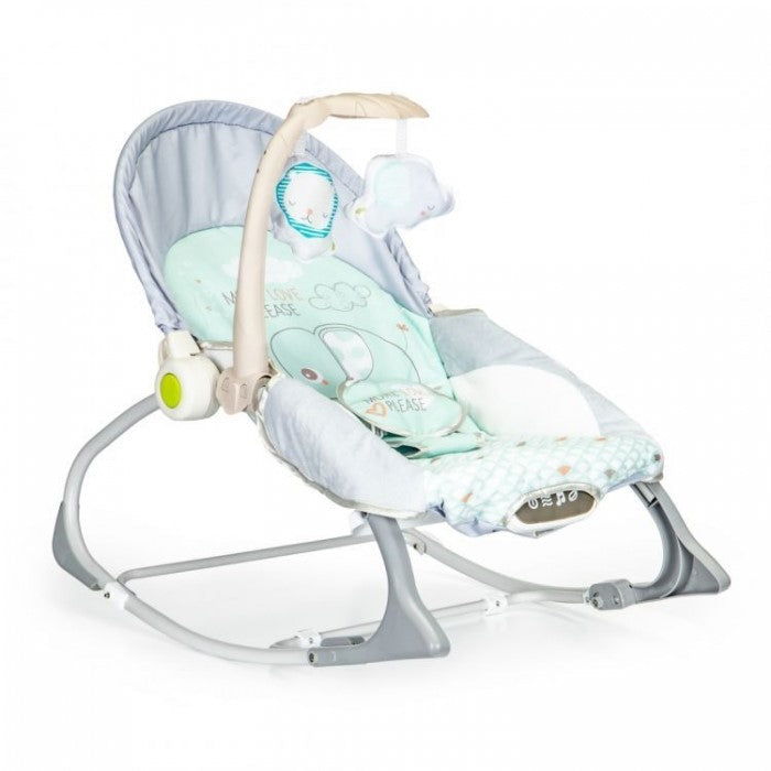 Balansoar 3 in 1 cu vibratii si melodii Ecotoys 27224 - Elefant