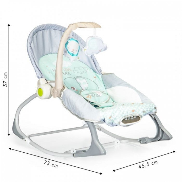 Balansoar 3 in 1 cu vibratii si melodii Ecotoys 27224 - Elefant