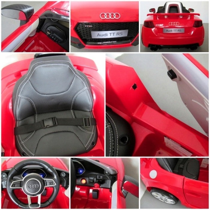 Masinuta electrica cu telecomanda, roti EVA, scaun piele Audi TT R-Sport - Rosu