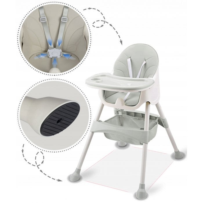 Scaun de masa 3 in 1 Ricokids Milo - Gri