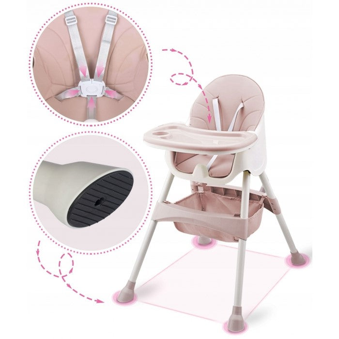 Scaun de masa 3 in 1 Ricokids Milo - Roz