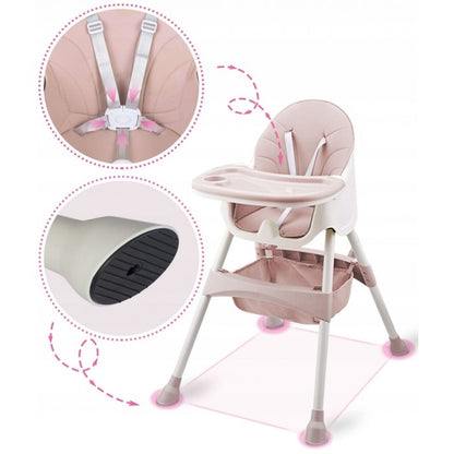 Scaun de masa 3 in 1 Ricokids Milo - Roz