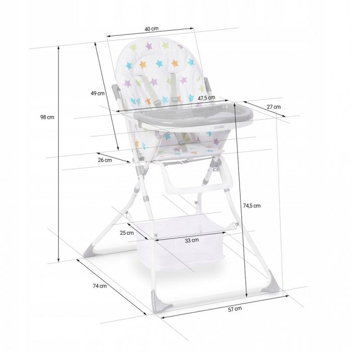 Scaun de masa Ricokids Eldo - Gri - Alb - Stele