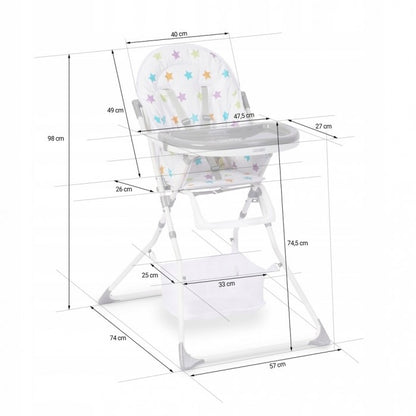 Scaun de masa Ricokids Eldo - Gri - Alb - Stele