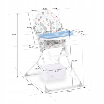 Scaun de masa Ricokids Eldo - Alb - Albastru