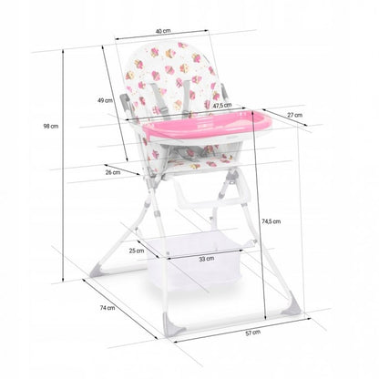 Scaun de masa Ricokids Eldo - Alb - Roz