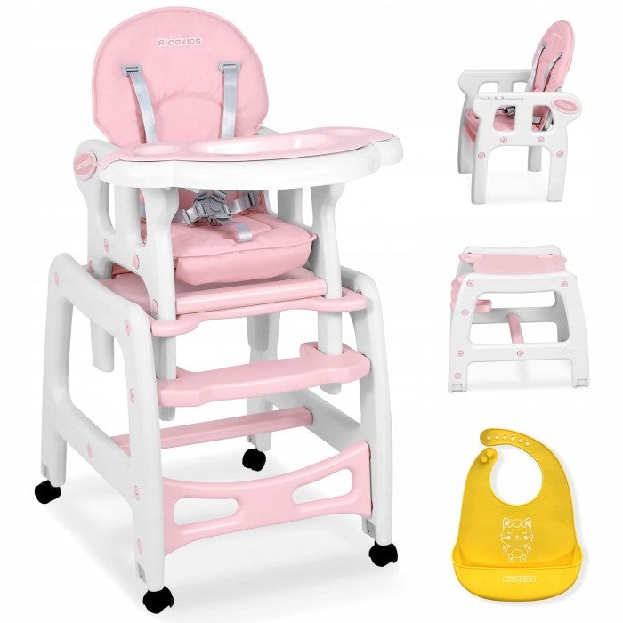 Scaun de masa 5 in 1 Ricokids Sinco - Roz