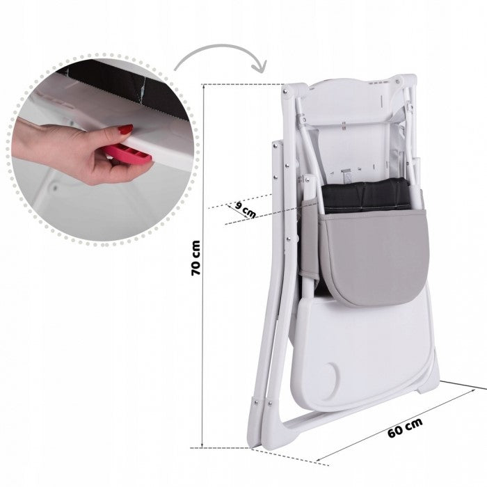 Scaun de masa Ricokids Nuco - Alb cu Gri