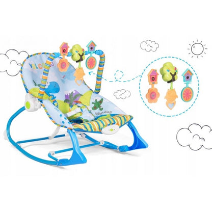 Balansoar multifunctional cu vibratii si muzica Ricokids 7302 - Albastru