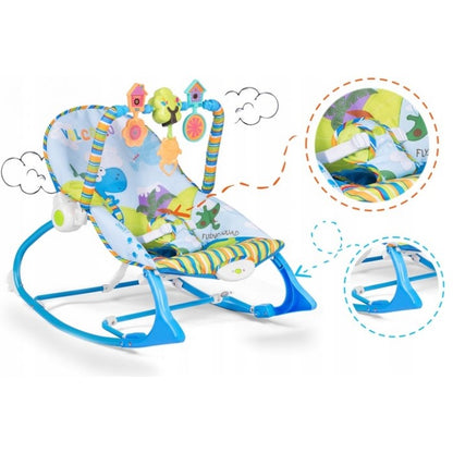 Balansoar multifunctional cu vibratii si muzica Ricokids 7302 - Albastru