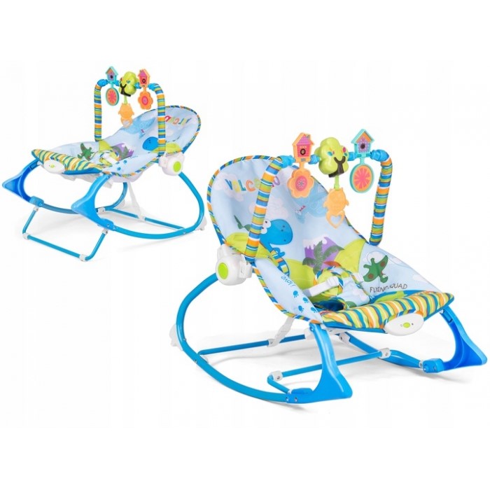 Balansoar multifunctional cu vibratii si muzica Ricokids 7302 - Albastru