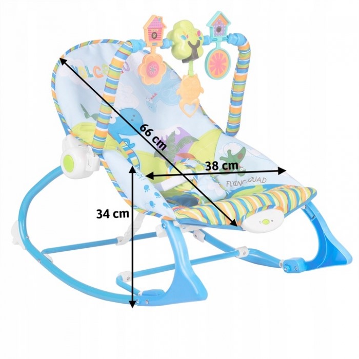 Balansoar multifunctional cu vibratii si muzica Ricokids 7302 - Albastru