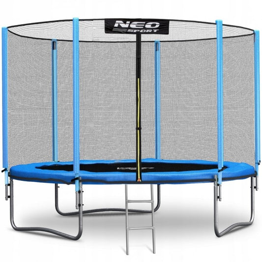 Trambulina de gradina cu plasa exterioara, stalpi si scara 312 cm (10FT) Neo-Sport NS-10Z181 - Albastru