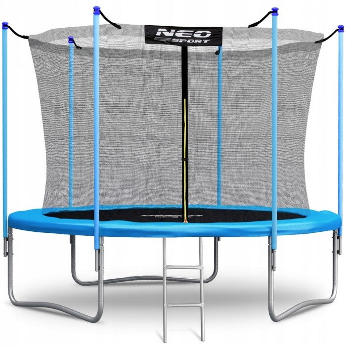 Trambulina de gradina cu plasa interioara, stalpi si scara 312 cm (10FT) Neo-Sport NS-10W191 - Albastru