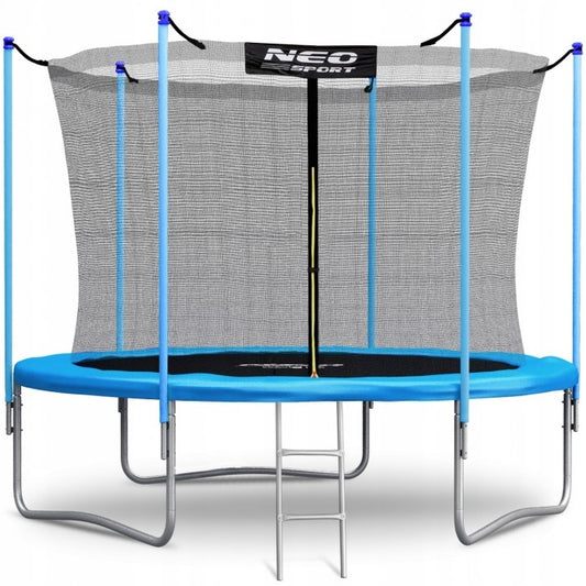 Trambulina de gradina cu plasa interioara, stalpi si scara 312 cm (10FT) Neo-Sport NS-10W191 - Albastru