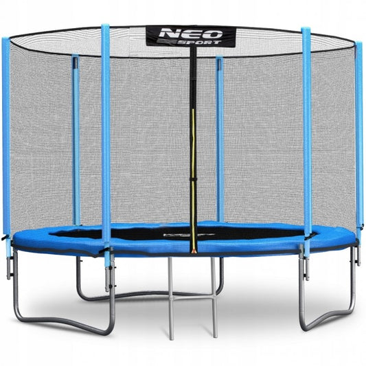 Trambulina de gradina cu plasa exterioara, stalpi si scara 252 cm (8FT) Neo-Sport NS-08Z181 - Albastru