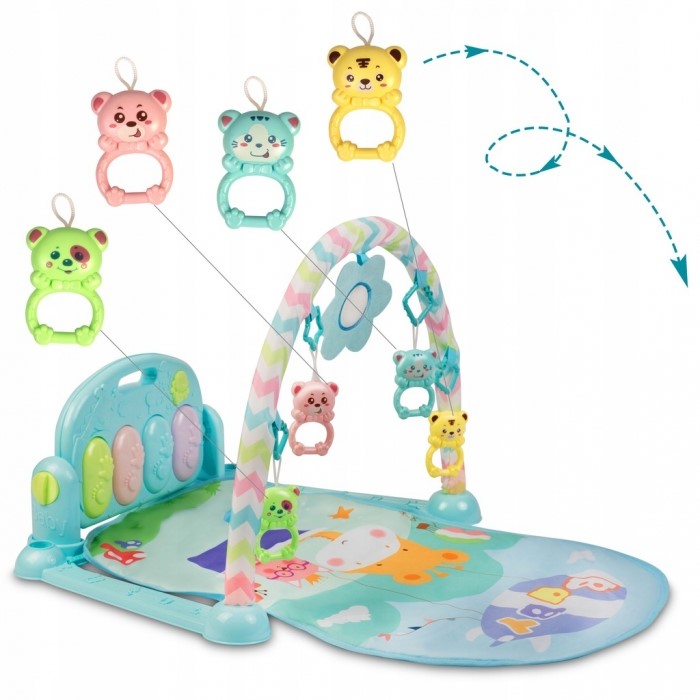 Salteluta de joaca cu pian Ricokids 7314 - Albastru