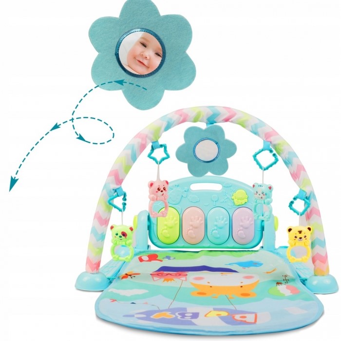 Salteluta de joaca cu pian Ricokids 7314 - Albastru