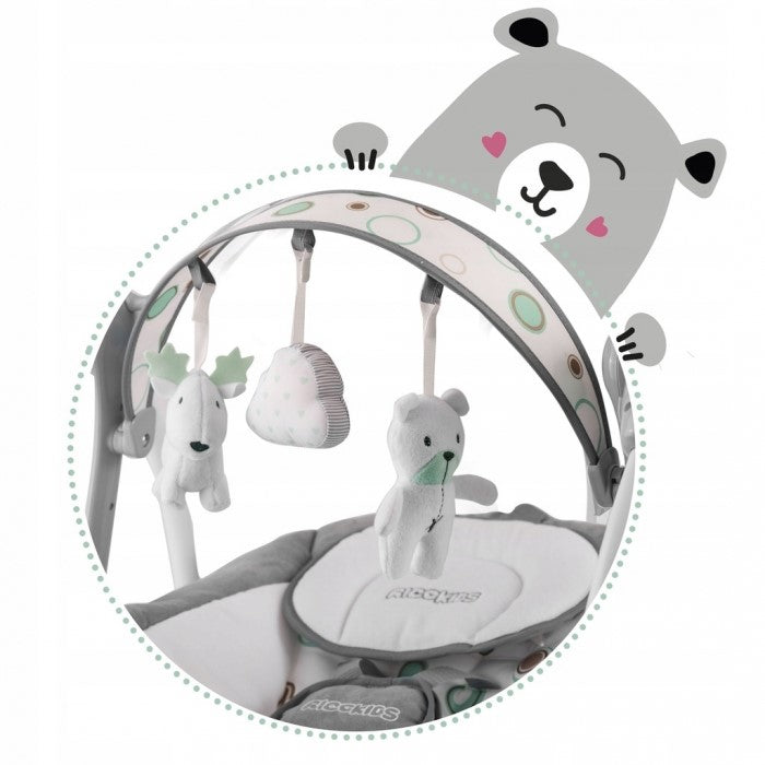 Leagan electric cu muzica Ricokids 7321 - Gri