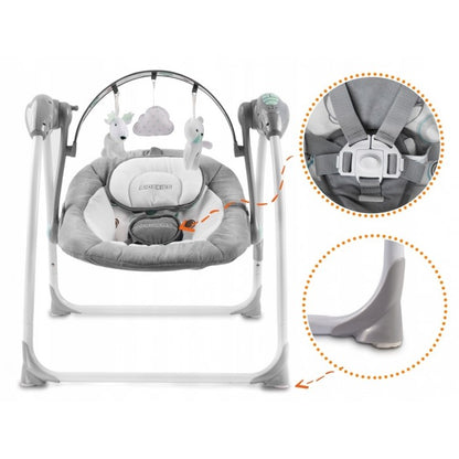 Leagan electric cu muzica Ricokids 7321 - Gri