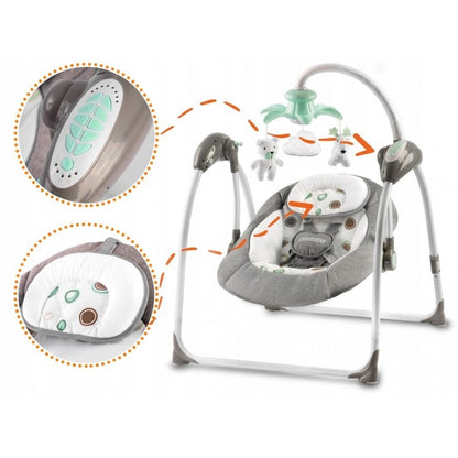 Leagan electric cu muzica Ricokids Premium 7322 - Gri