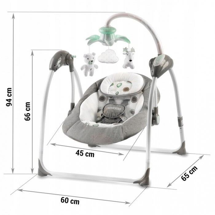 Leagan electric cu muzica Ricokids Premium 7322 - Gri