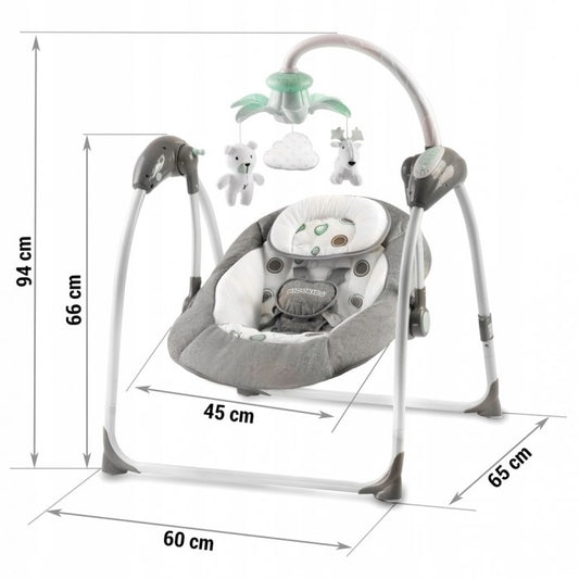 Leagan electric cu muzica Ricokids Premium 7322 - Gri