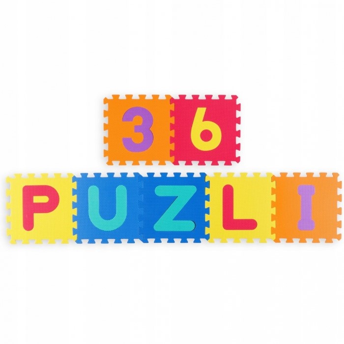 Salteluta de joaca 120 x 270 cm cu litere si cifre Ricokids 7487 - Multicolora