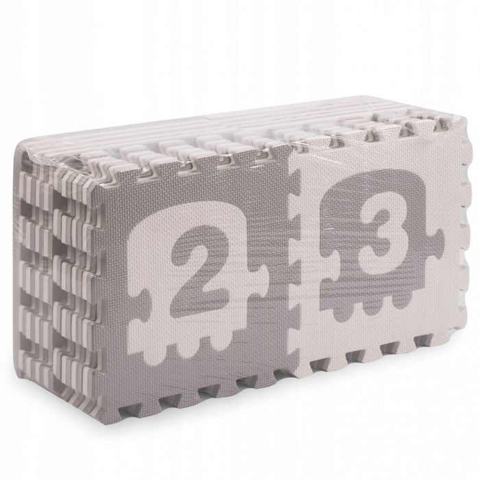 Salteluta de joaca 180 x 180 cm cu litere si cifre Ricokids 7488 - Trenulet Gri